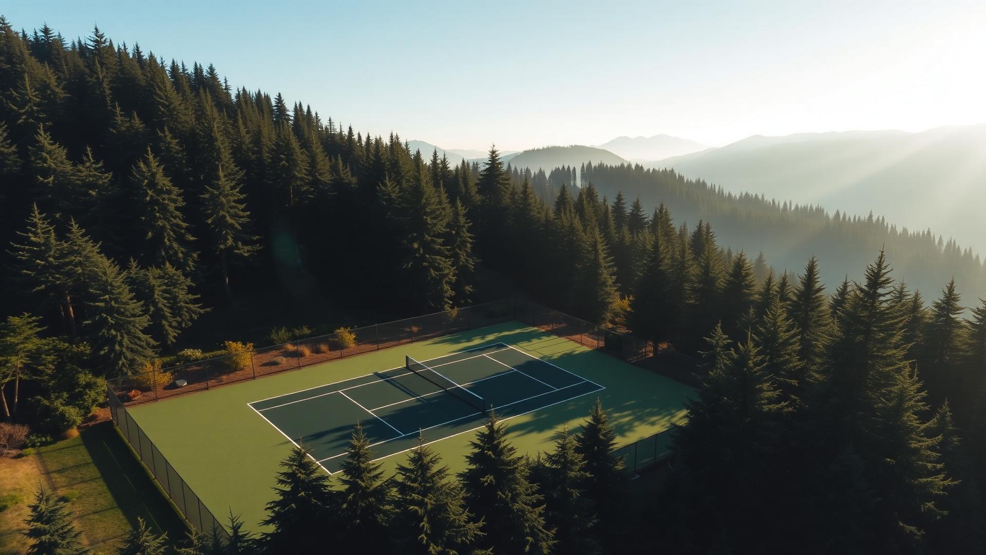 Tennis court in Pacific Northwest